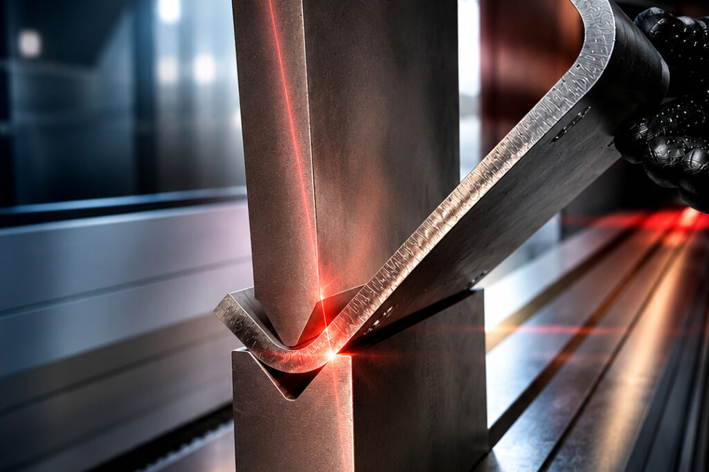 Die Abkantmaschine der Firma RTA Technik GmbH in Lampertheim bei der Metallbearbeitung